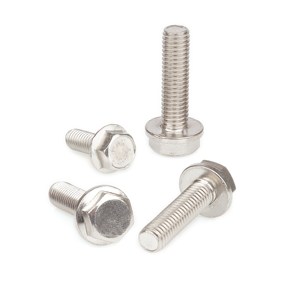 Hexagon head bolt with flange and serration DIN 6921, material A2 or A4