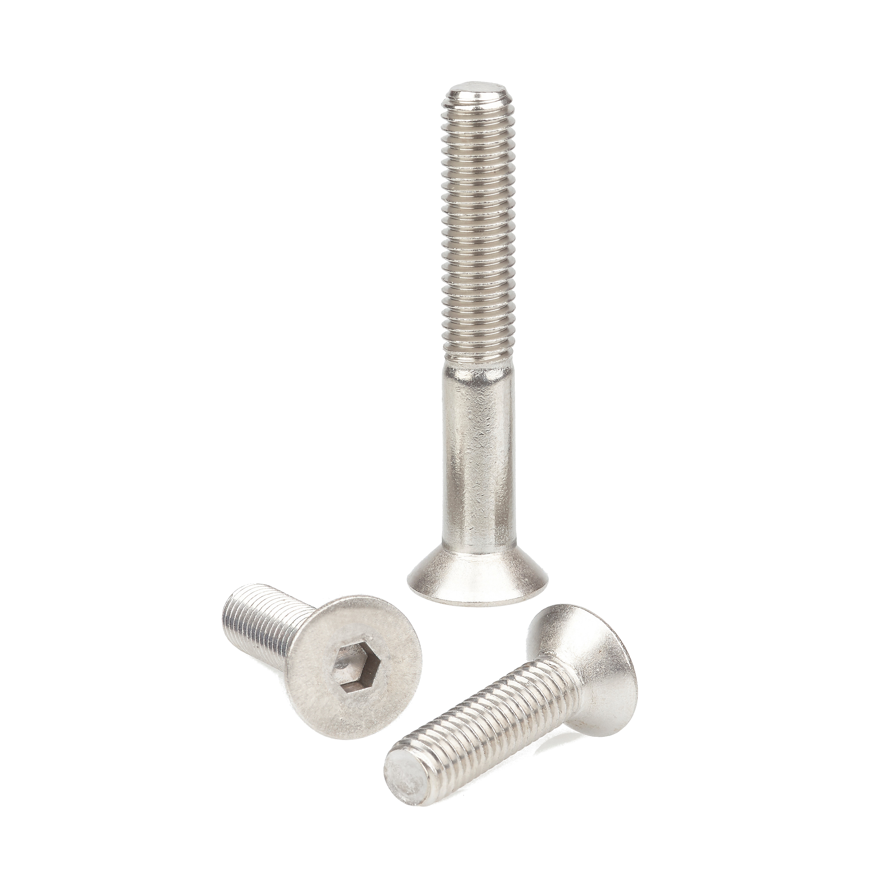 Hexagon socket countersunk head screw, full or partial thread,  DIN 7991F, material A2 or A4