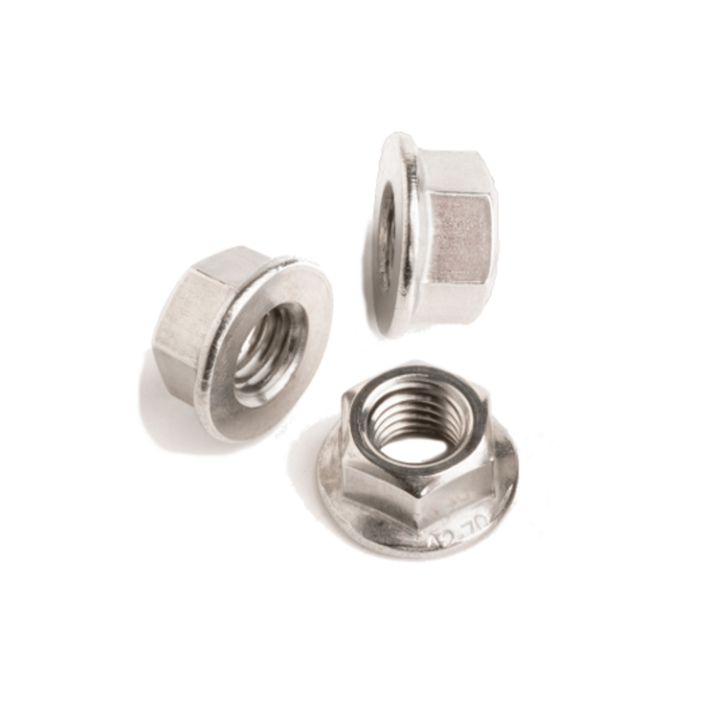 Hexagon nuts with flange DIN 6923, material A2 or A4