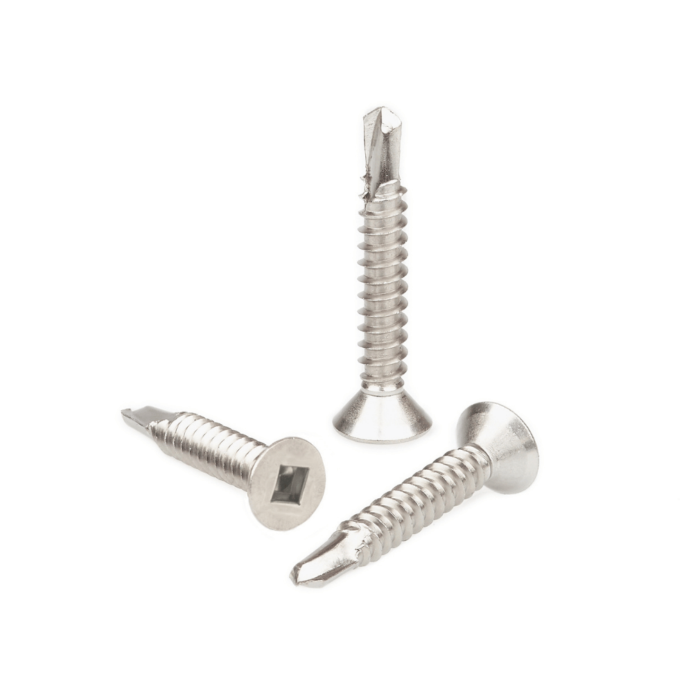 Countersunk head drilling screw with tapping screw thread DIN 7504, material A2