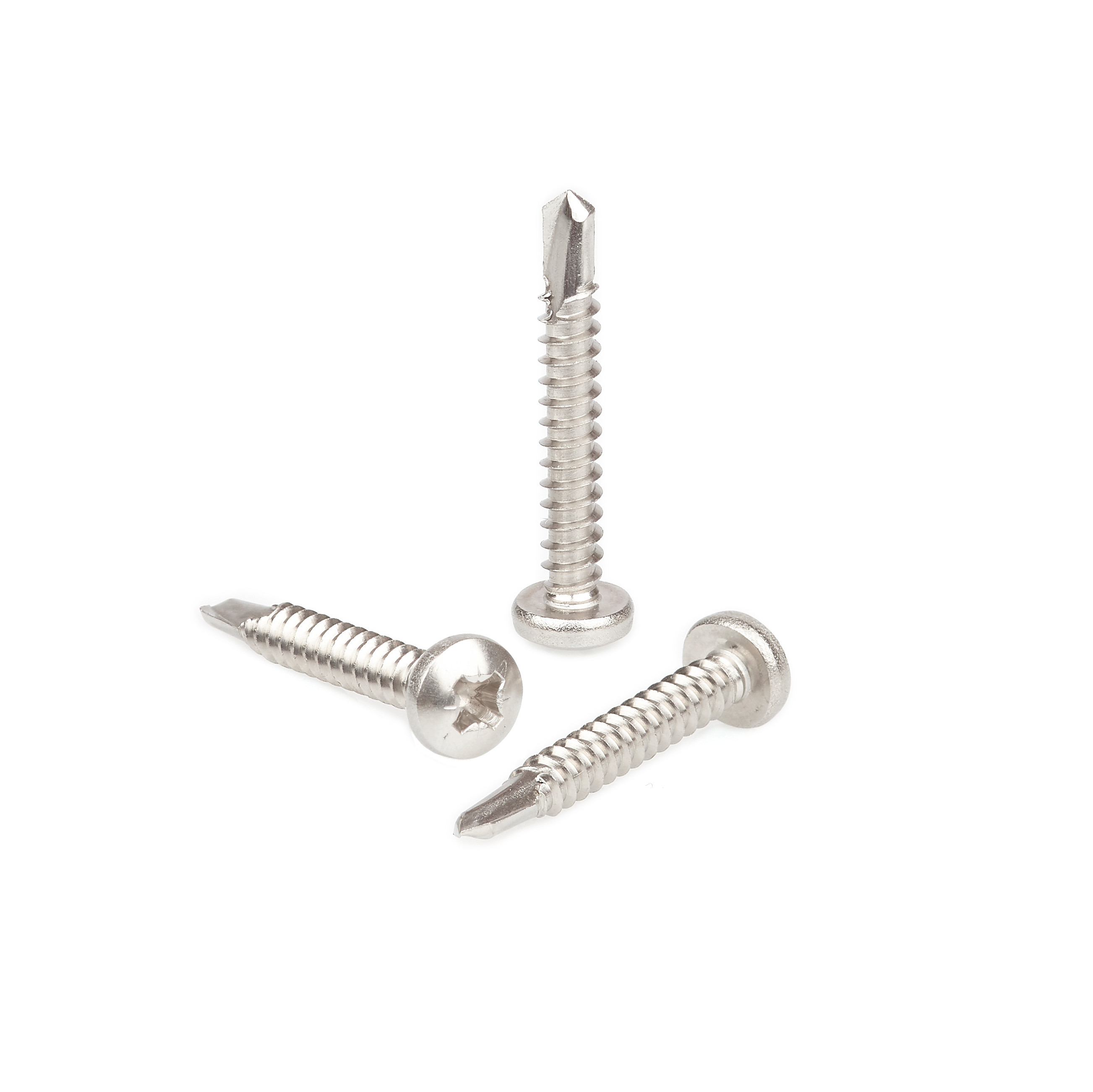 Countersunk head drilling screw with tapping screw thread DIN 7504, material A2